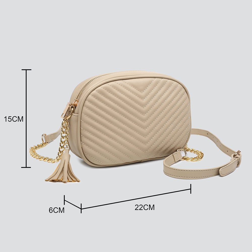 Chain Strap Crossbody Bag In Forest Green