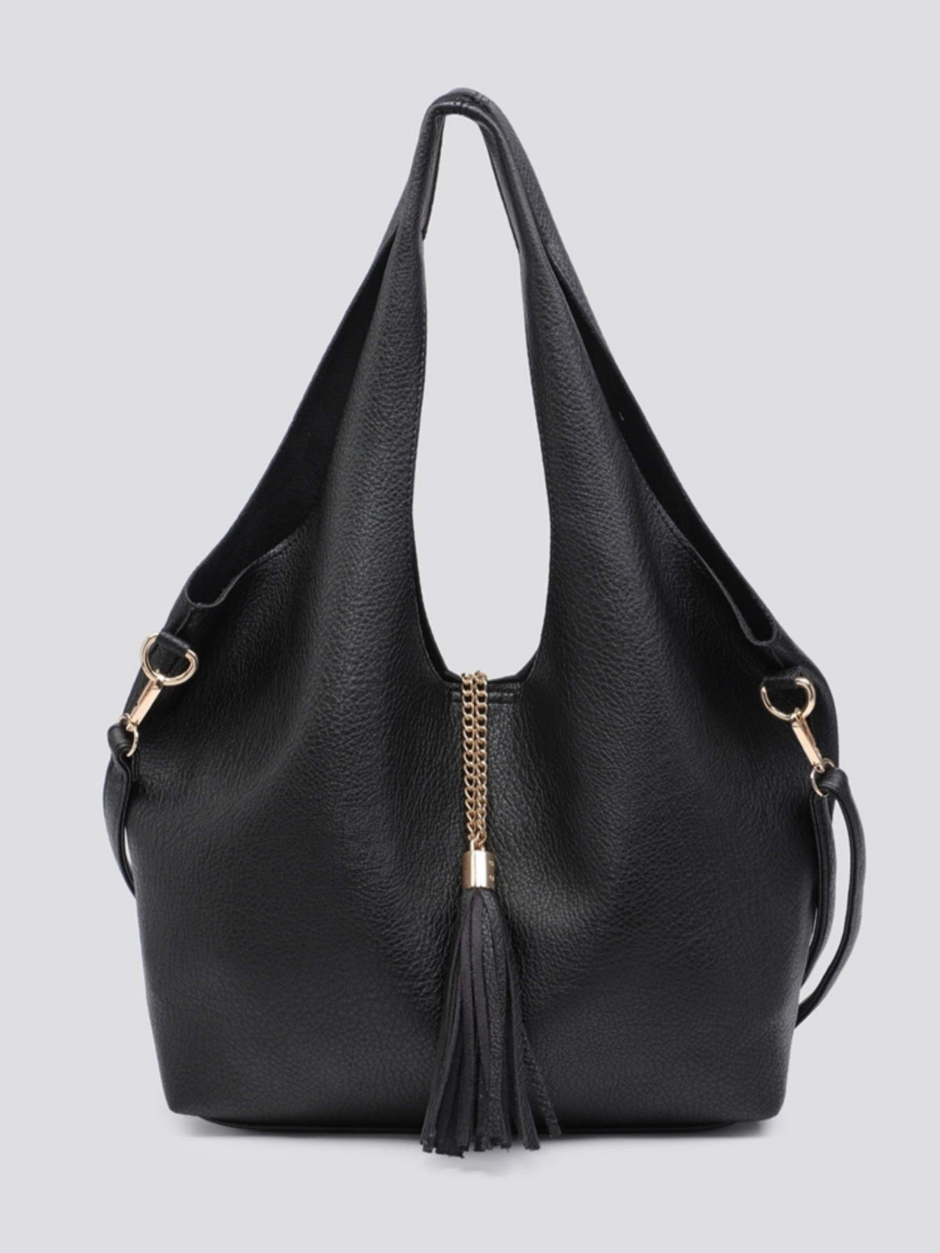 Best Seller⭐Leather Look Tote Bag Set In Black