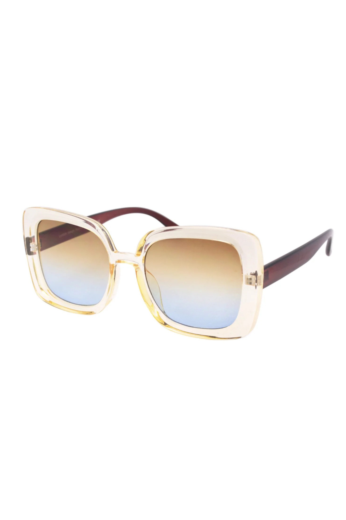 Sienna Oversized Vintage Style Sunglasses In Pale Amber