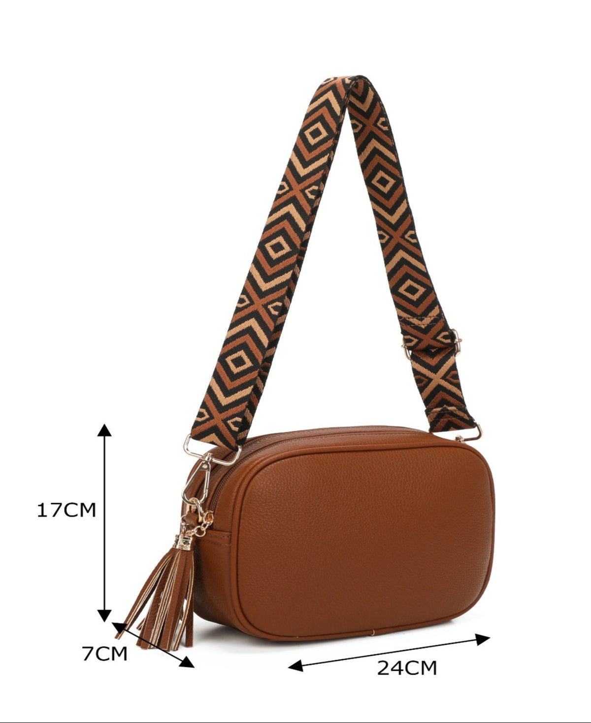 New Season Double Zip Statement Crossbody Bag In Black - Filli London