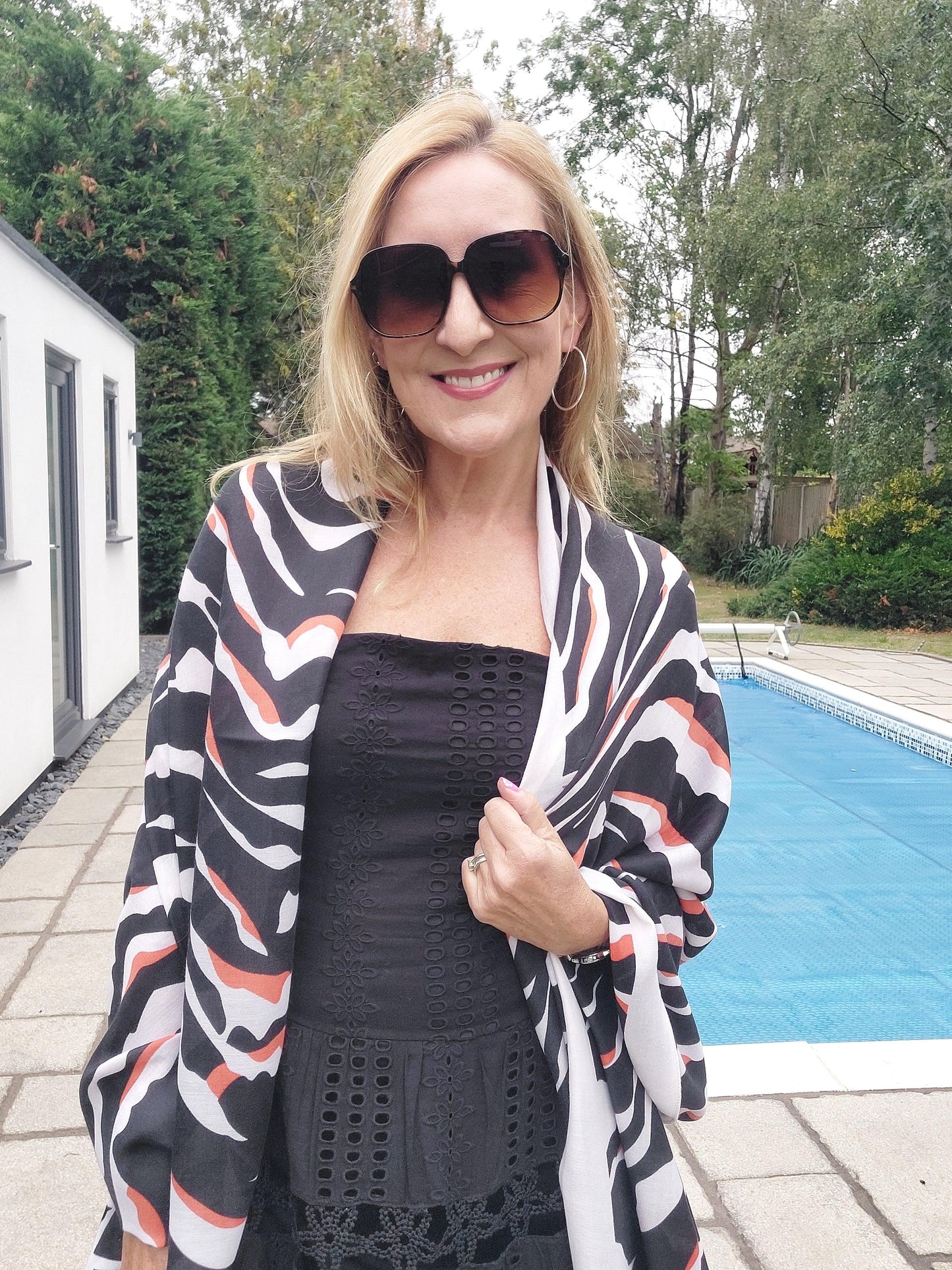 Abstract Zebra Print Scarf