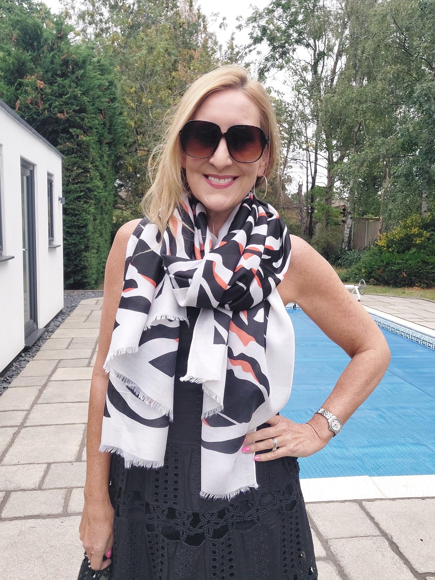 Abstract Zebra Print Scarf