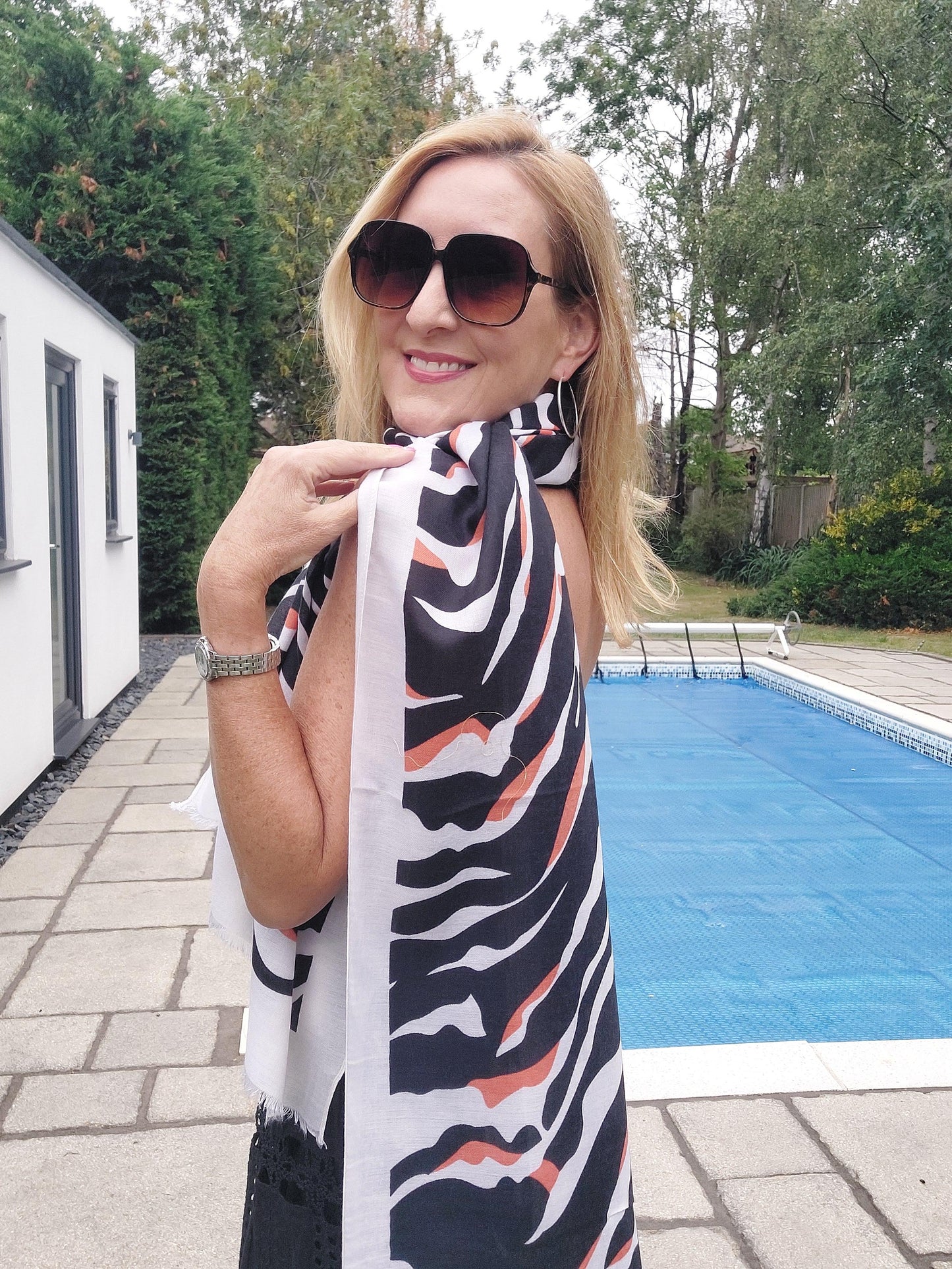 Abstract Zebra Print Scarf