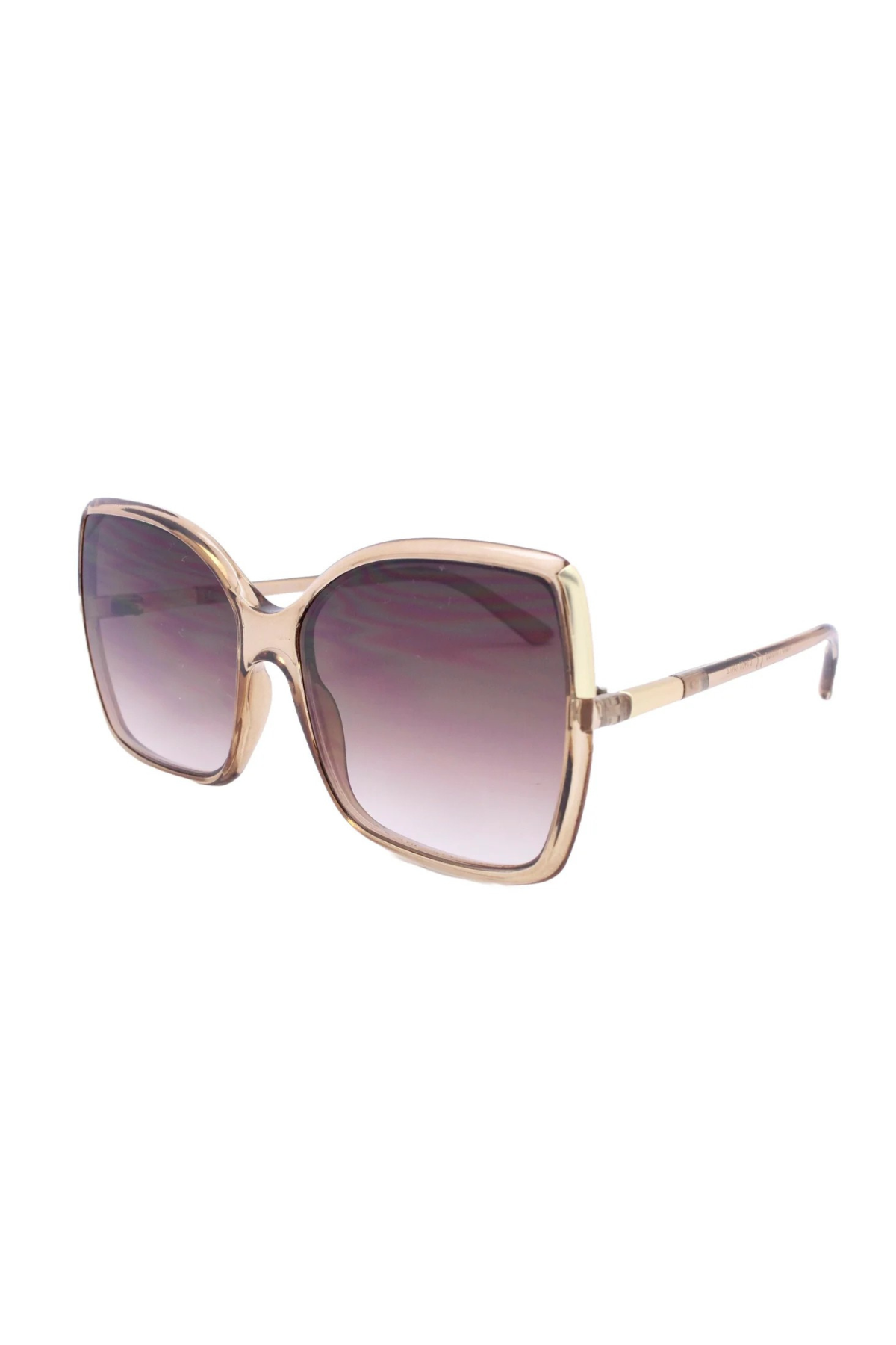 Freya Oversized Vintage Style Sunglasses In Light Amber
