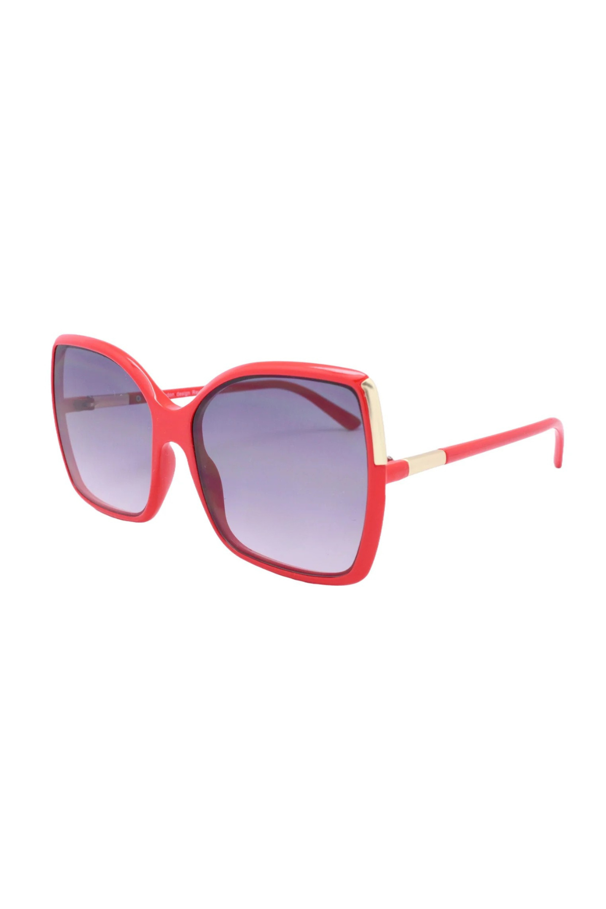 Freya Oversized Vintage Style Sunglasses In Red