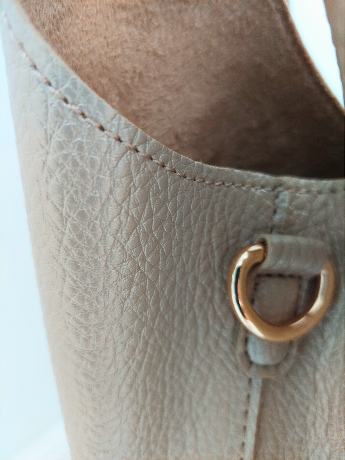 Leather Look Tote Bag Set In Sand