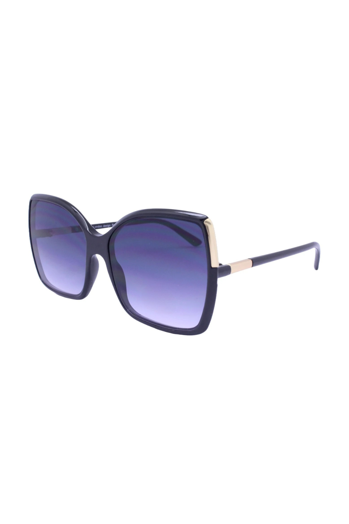 Freya Oversized Vintage Style Sunglasses In Black