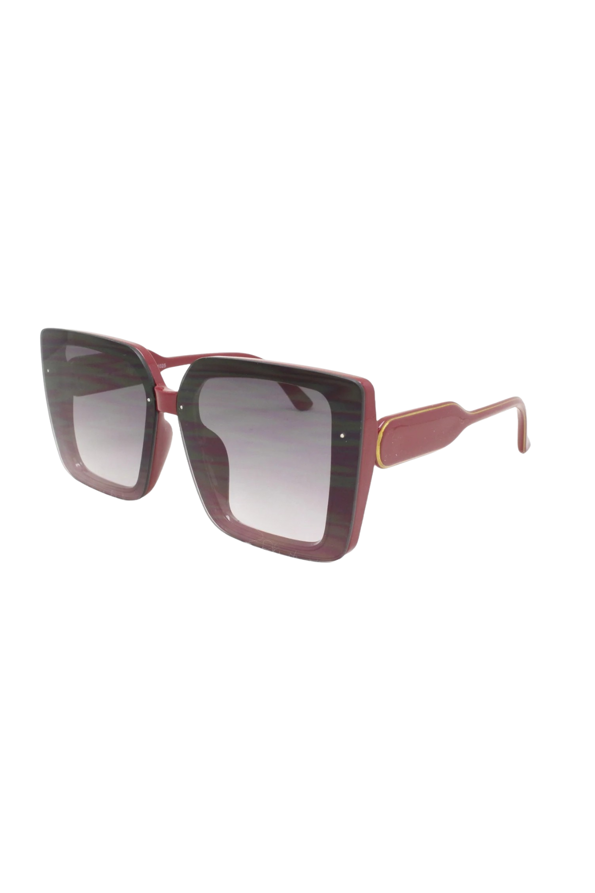Amber Vintage Glamour Oversized Sunglasses In Dark Rose