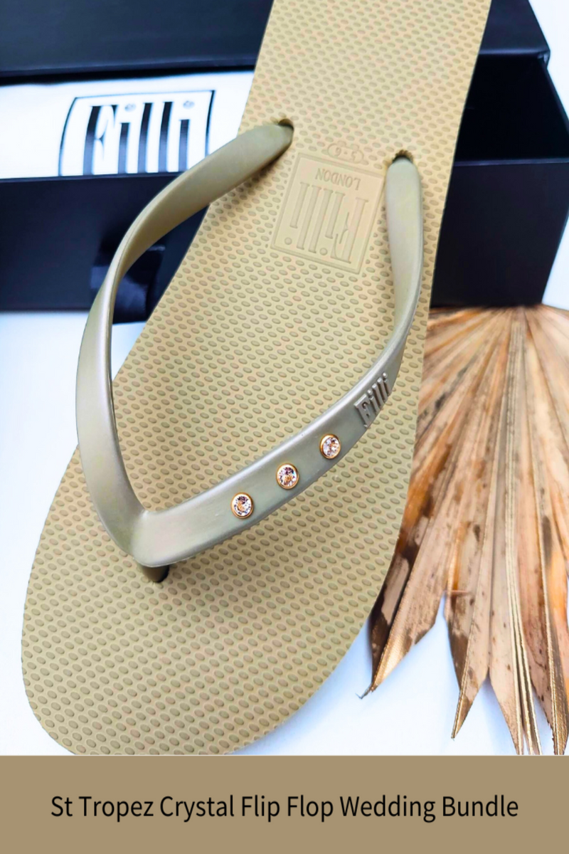Luxury Wedding Flip Flop Bundle In Gold Filli London