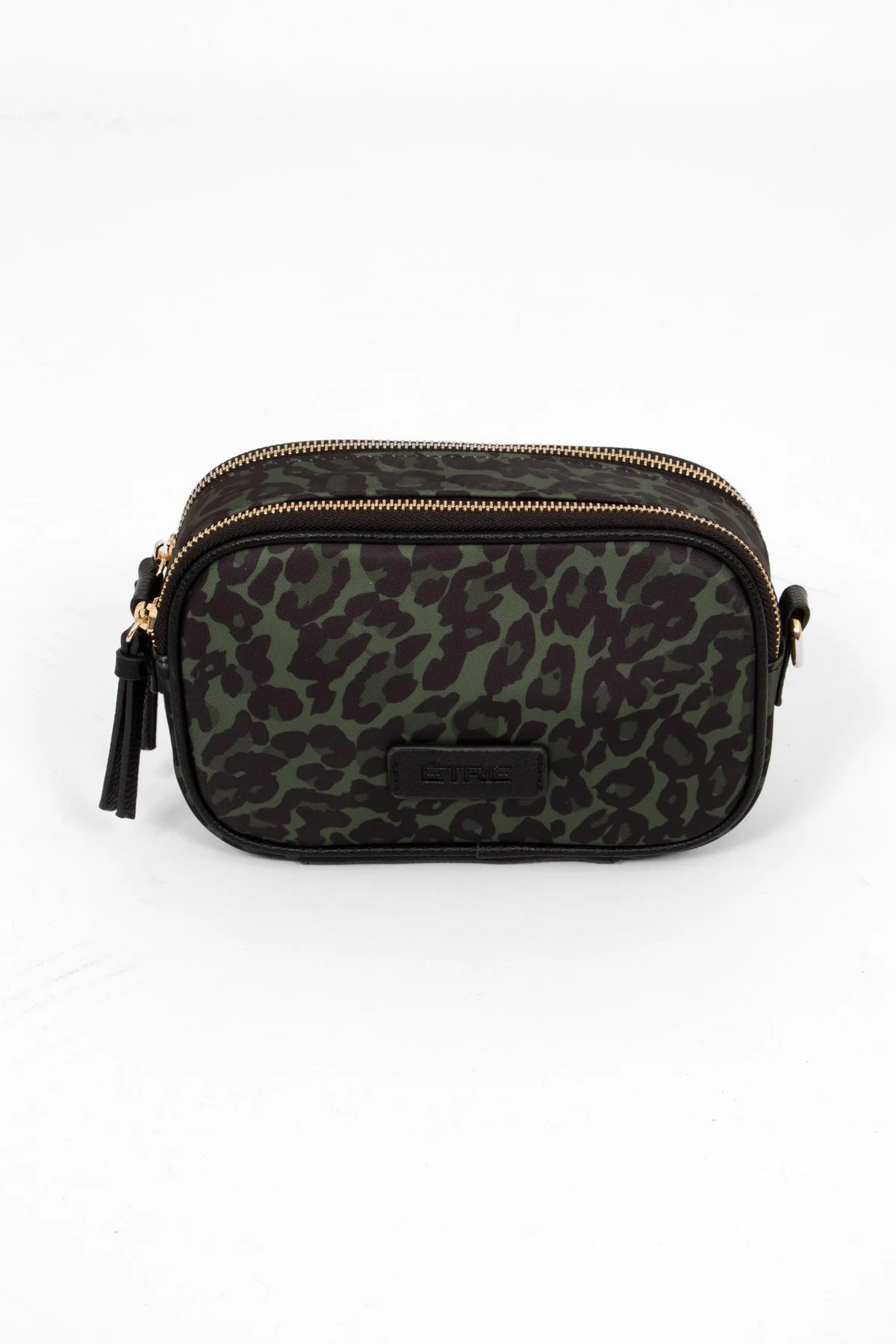 Khaki Leopard Print Crossbody Bag