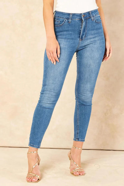 Jenna High Waist Ankle Grazer Skinny Jeans - Filli London