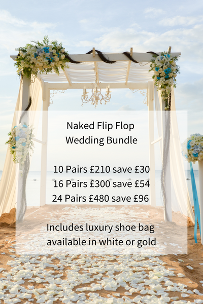 Naked Wedding Flip Flop Bundle In Gold - Filli London