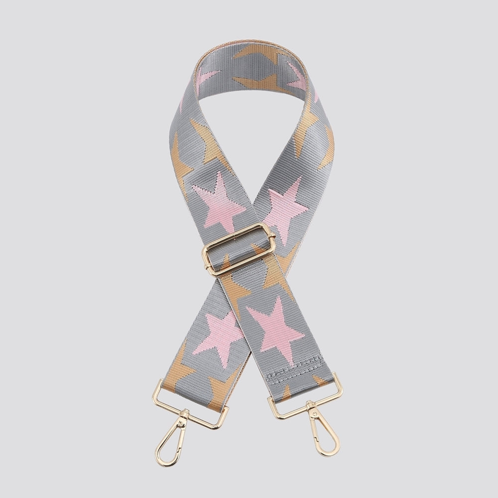 Star Pattern Print Bag Strap In Pink