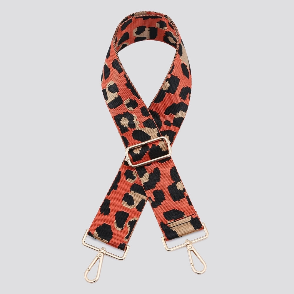 Leopard Print Bag Strap In Orange