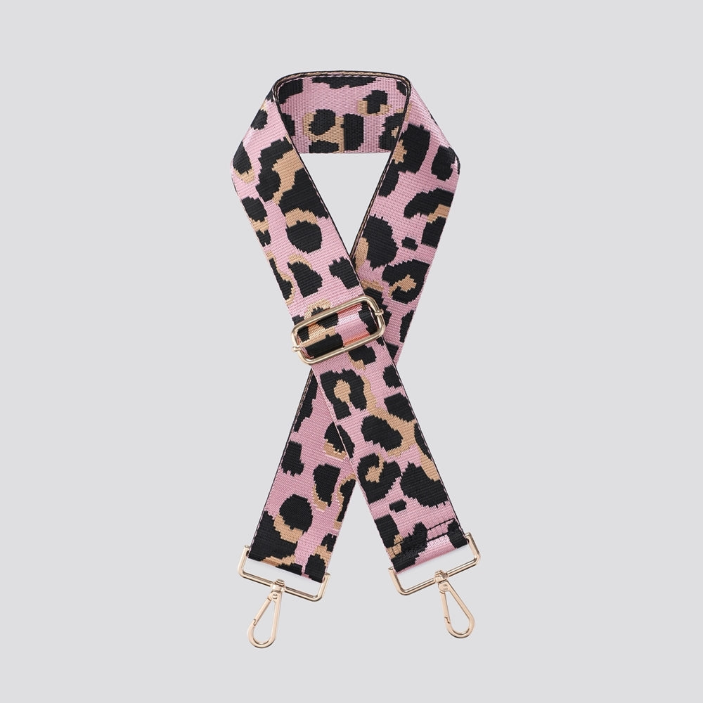 Leopard Print Bag Strap In Pink