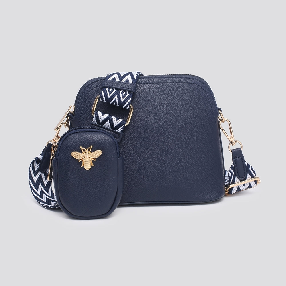 Bee Set Crossbody Bag In Navy Blue