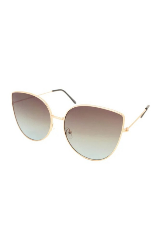 Farrah Cat Eye Aviator Sunglasses In Taupe