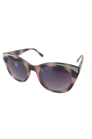 Sparkle Eyebrow Sunglasses in Pink Tortoise - Filli London