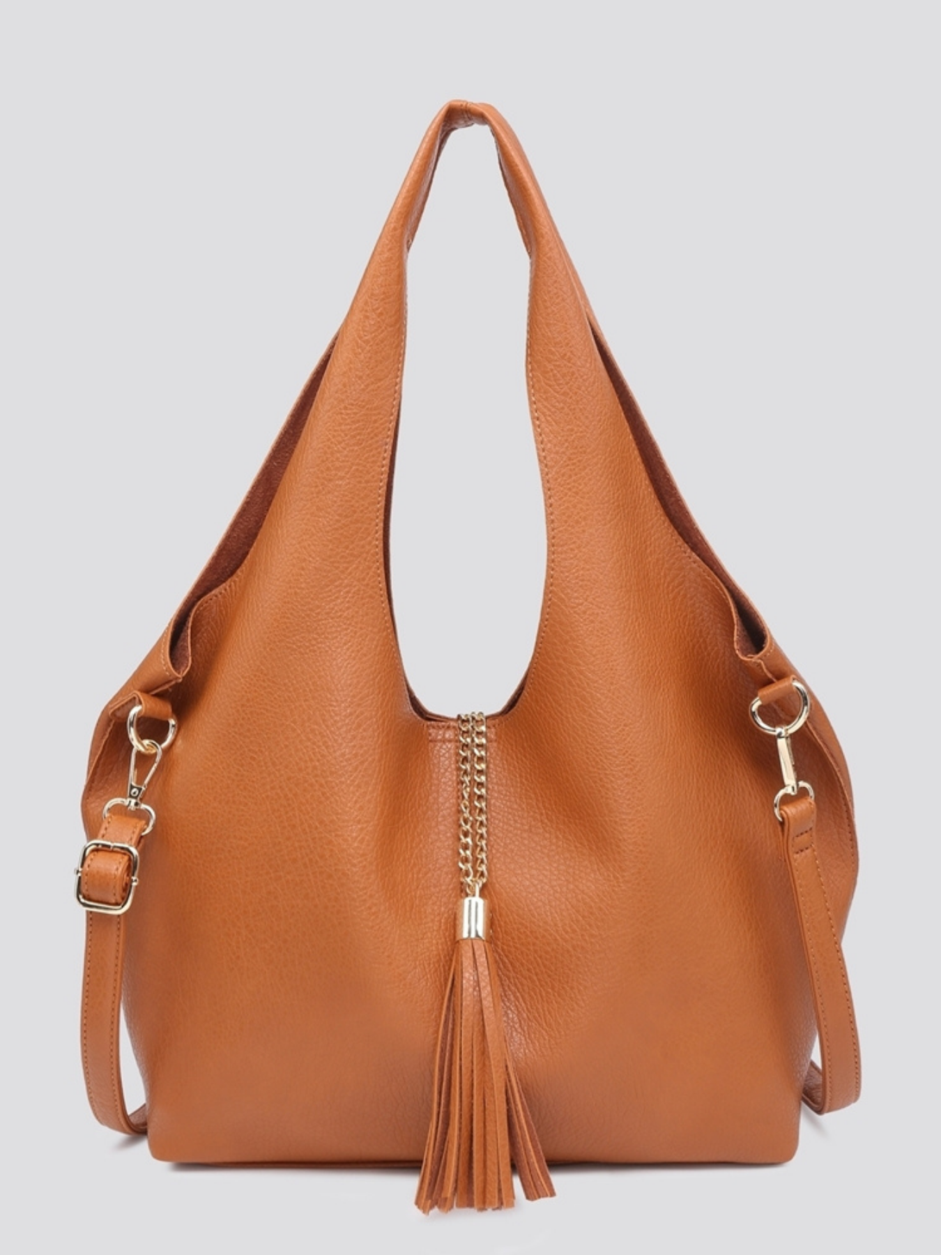 Best Seller⭐Leather Look Tote Bag Set In Tan