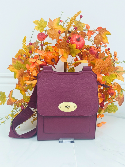 Cross Body Messenger Bag In Wine