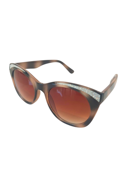 Sparkle Eyebrow Sunglasses in Tortoise - Filli London