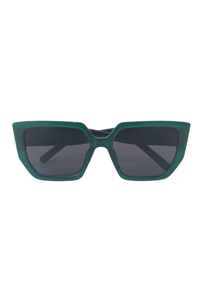 Square Framed Sunglasses In Green - Filli London