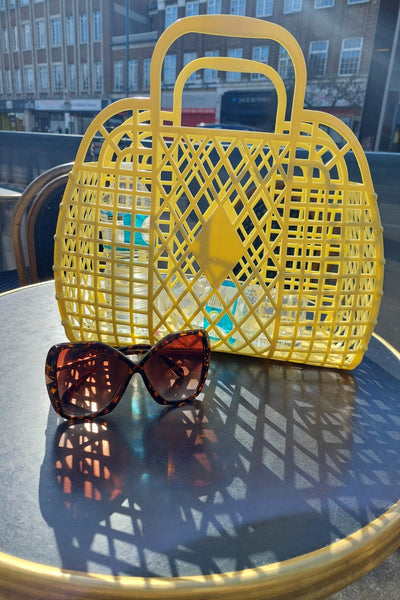 Large Retro Jelly Basket In Yellow - Filli London