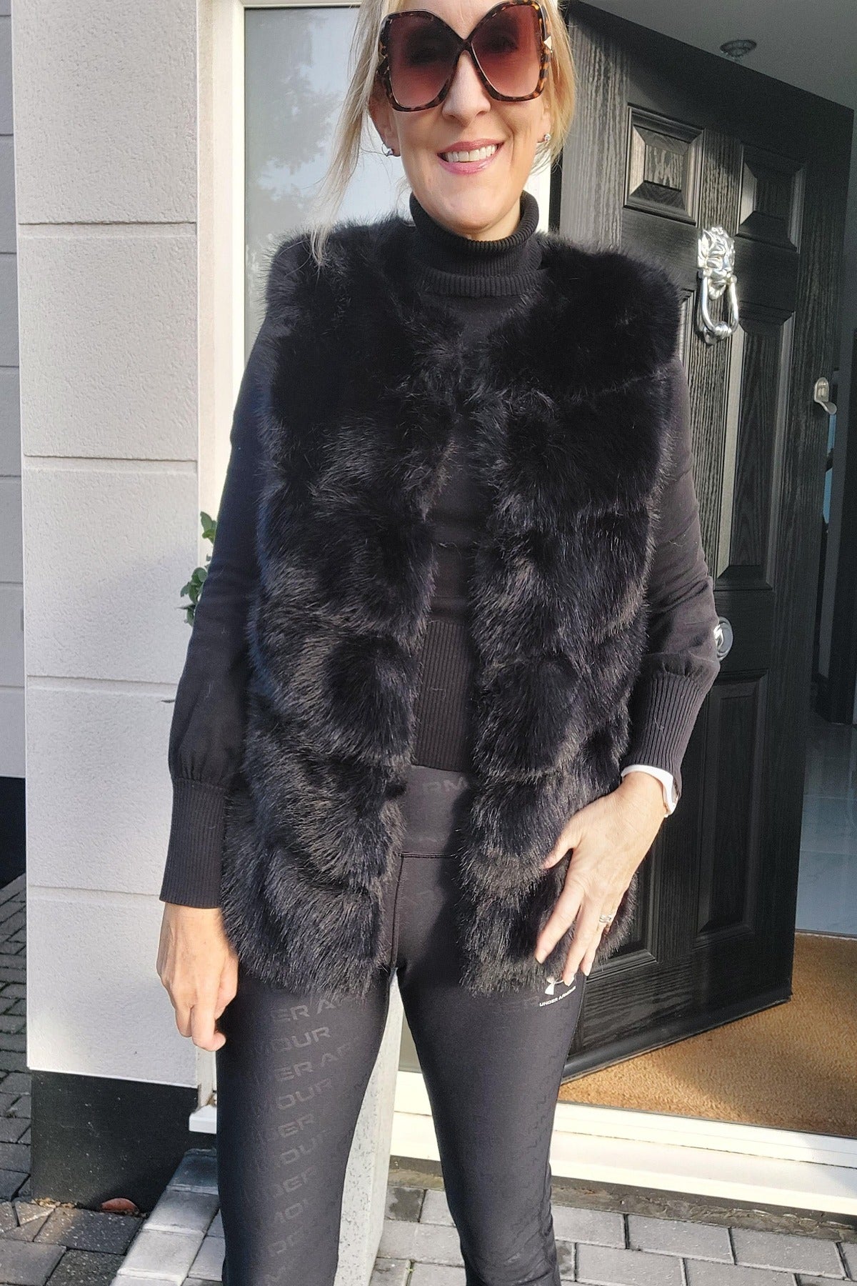 Faux Fur Gilet In Black