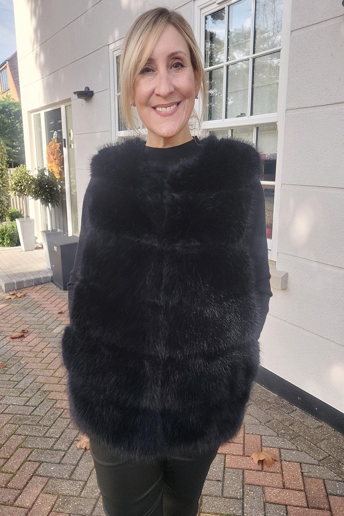 Faux Fur Gilet In Black