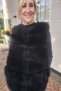 Faux Fur Gilet In Black