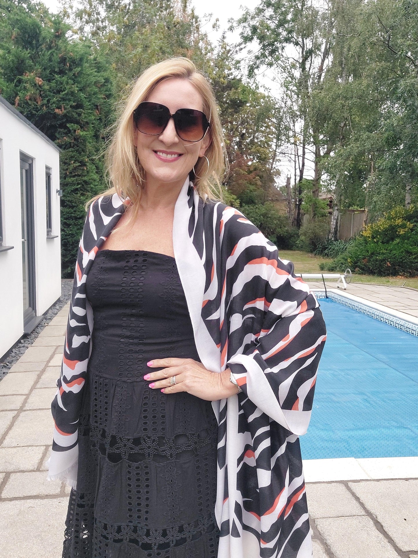 Abstract Zebra Print Scarf