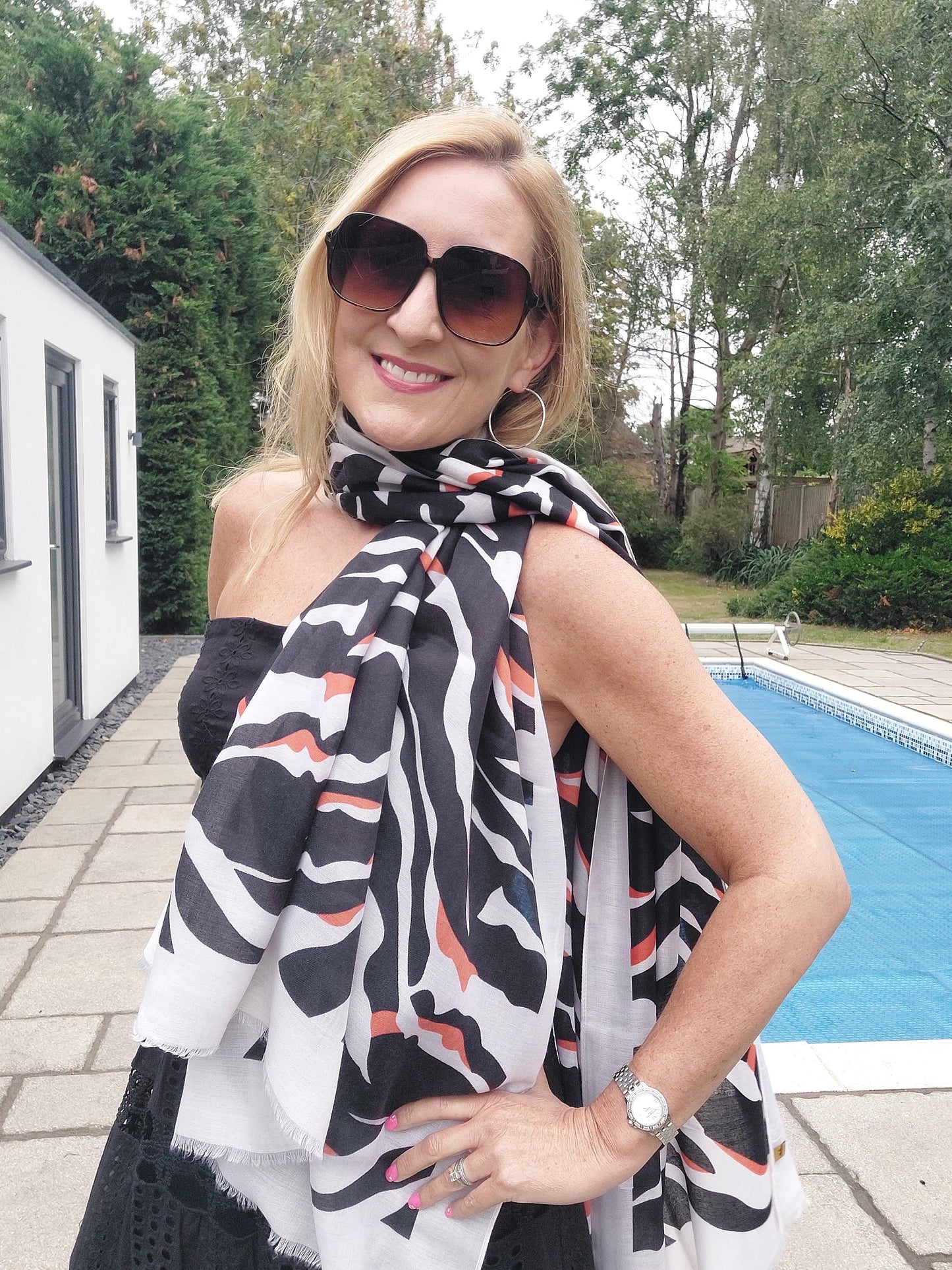 Abstract Zebra Print Scarf