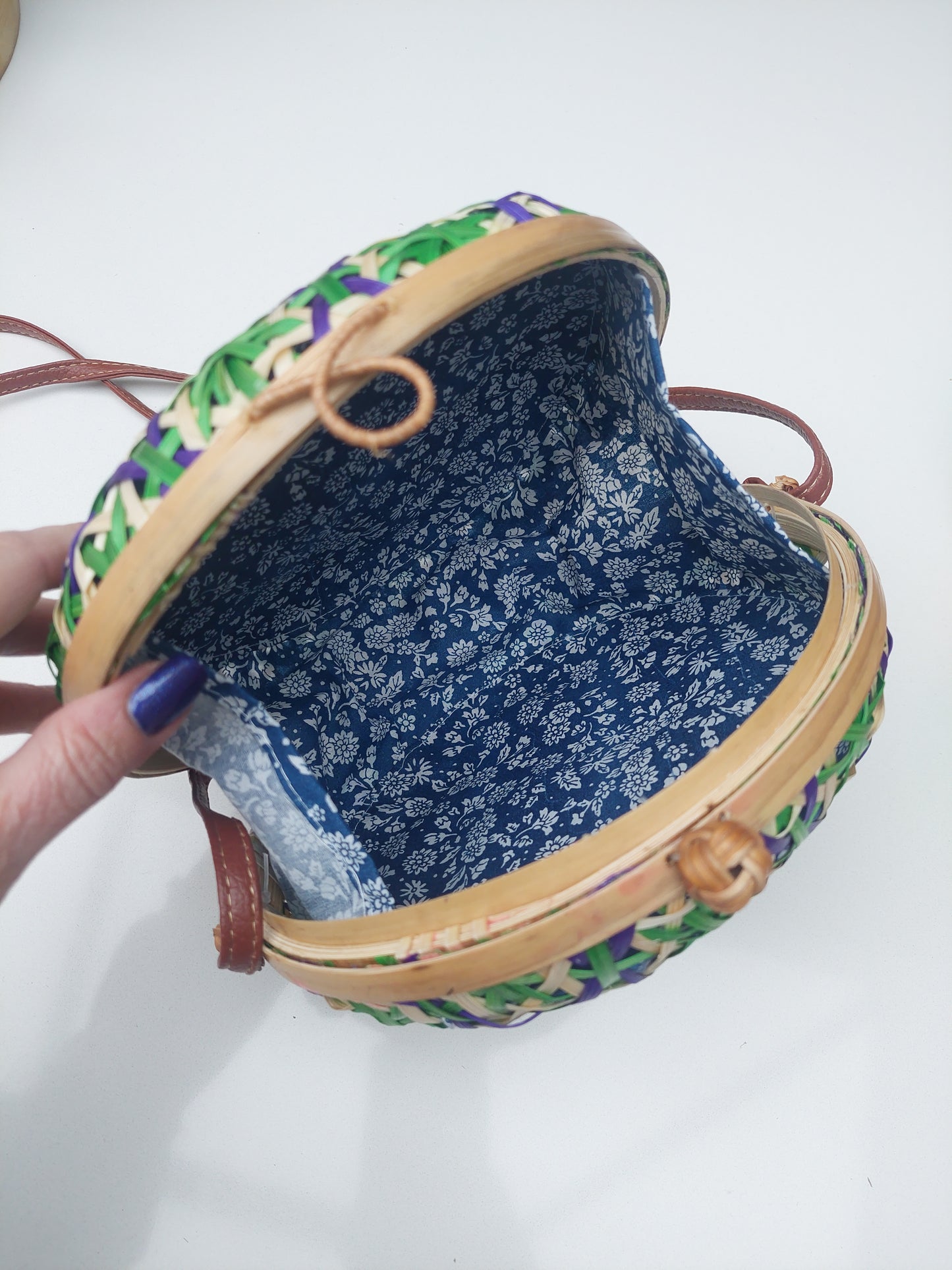 NEW ✨Azure Woven Round Crossbody Bag In Blue