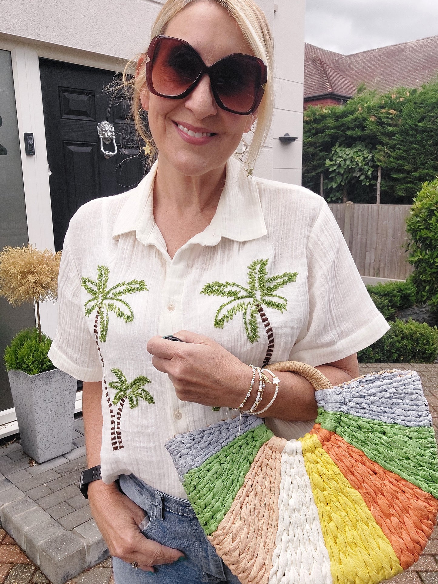 NEW ✨ Rainbow Raffia Tote Beach Bag - Filli London