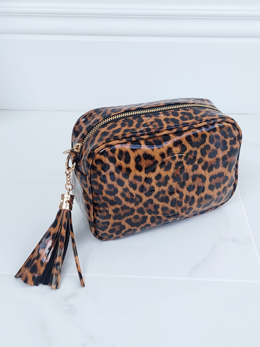 Leopard Print Crossbody Bag In Brown