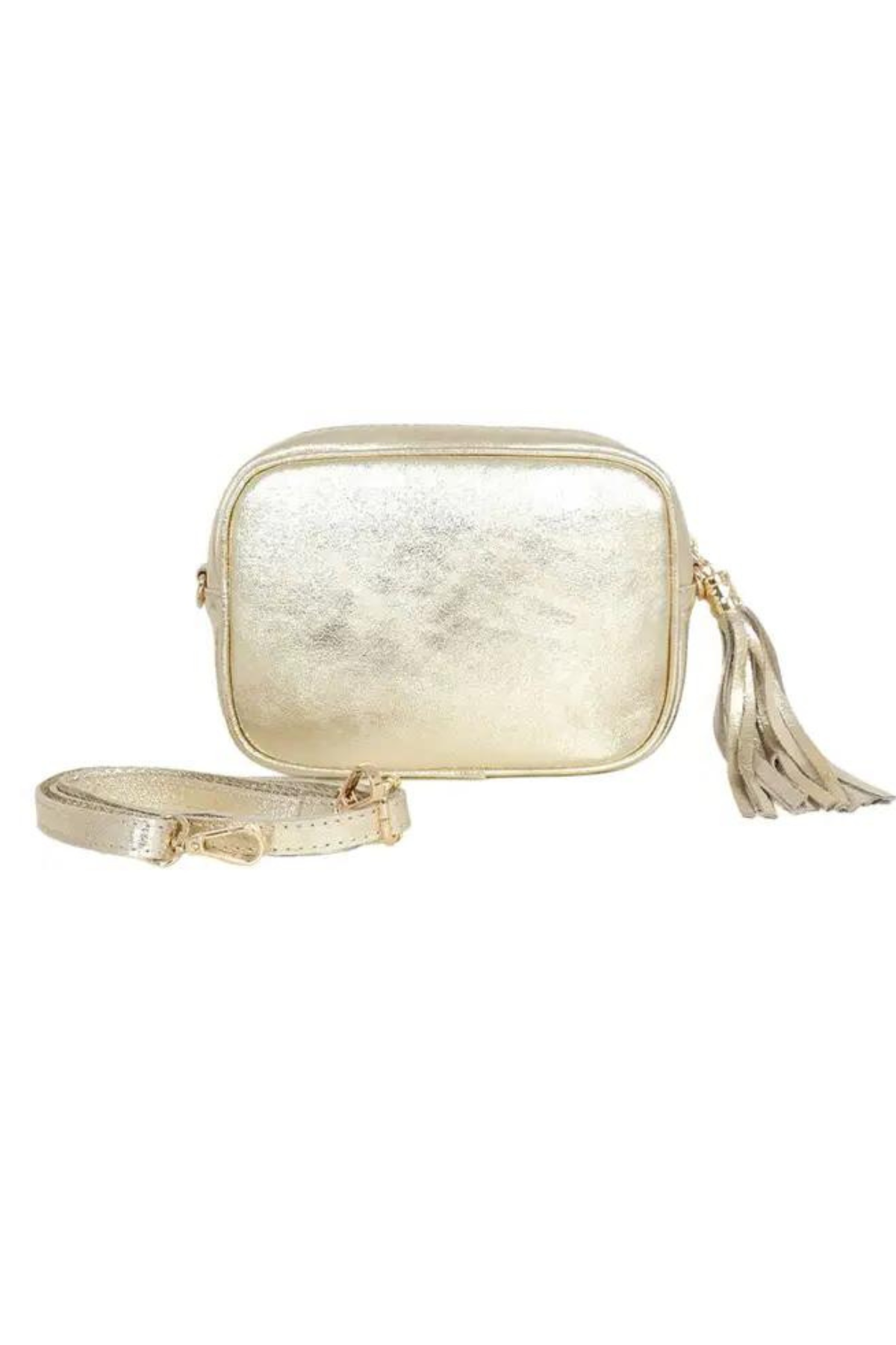 Leather Cross Body Camera Bag In Gold