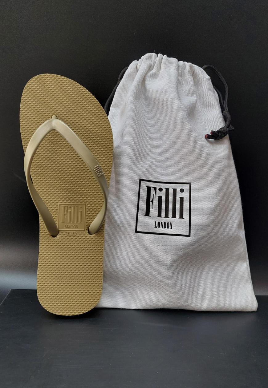 Naked Flip Flops - Gold - Filli London