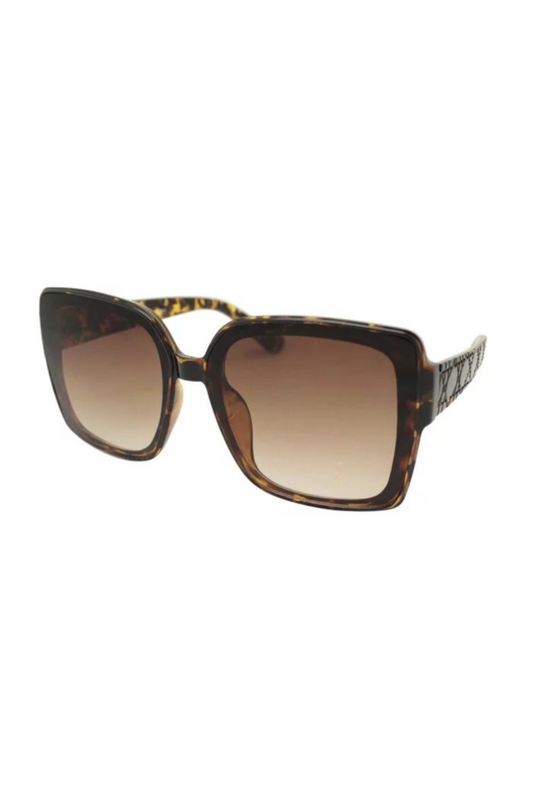 Bianca Oversized Retro Glam Sunglasses In Tortoise