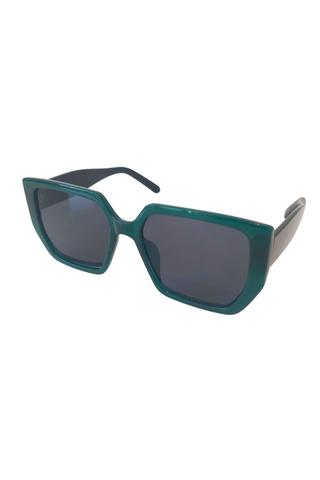 Square Framed Sunglasses In Green - Filli London