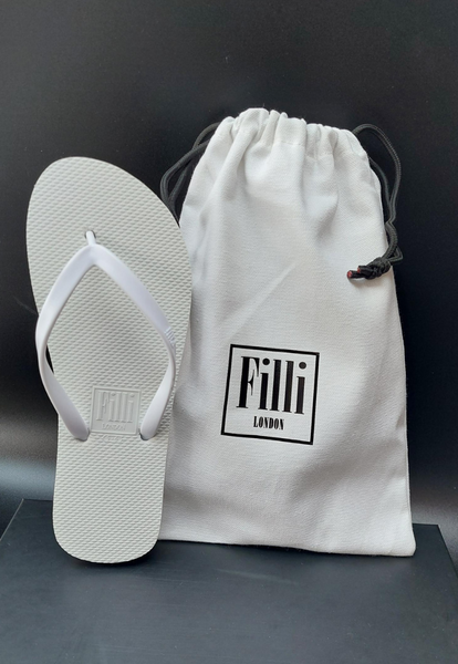 Naked Flip Flops - White - Filli London