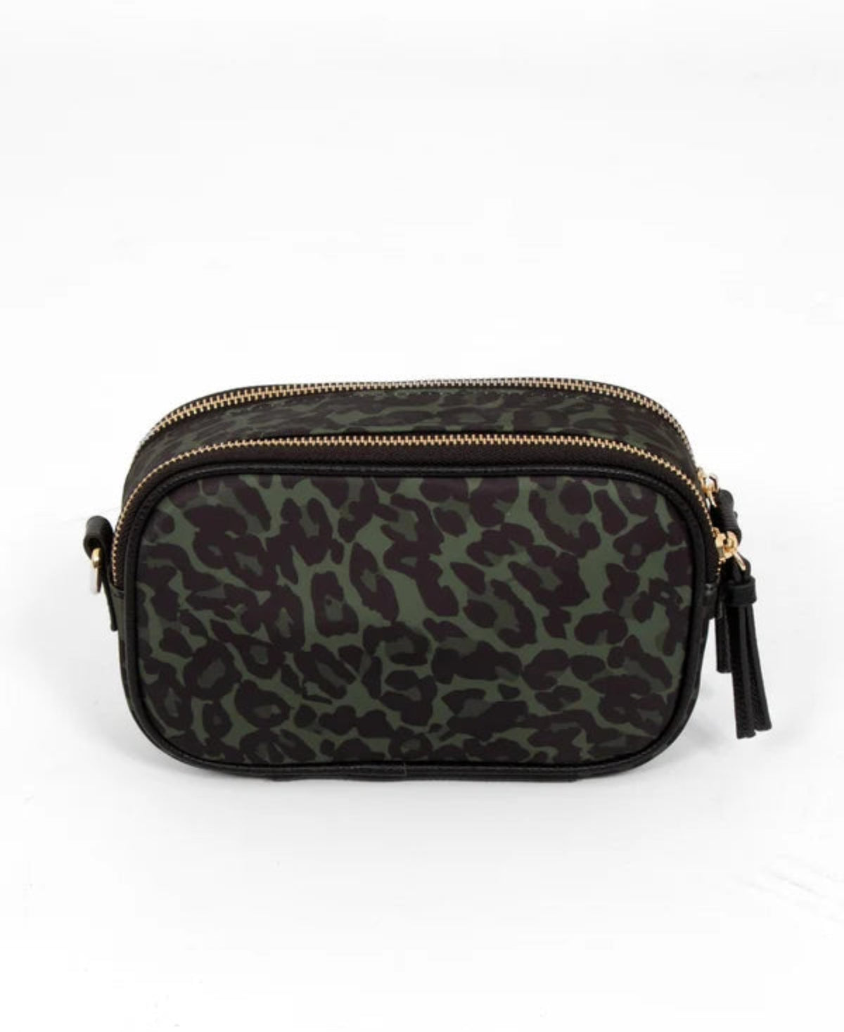 Khaki Leopard Print Crossbody Bag