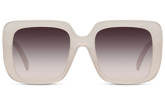 Bahia Oversized Sunglasses In White - Filli London