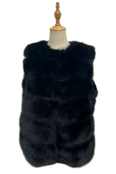 Faux Fur Gilet In Black