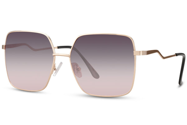 Ibiza Gold Frame Sunglasses In Smoky Purple