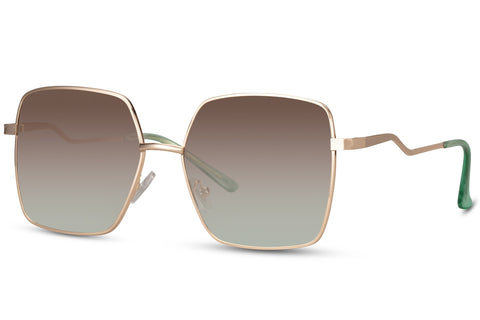 Ibiza Gold Frame Sunglasses In Brown