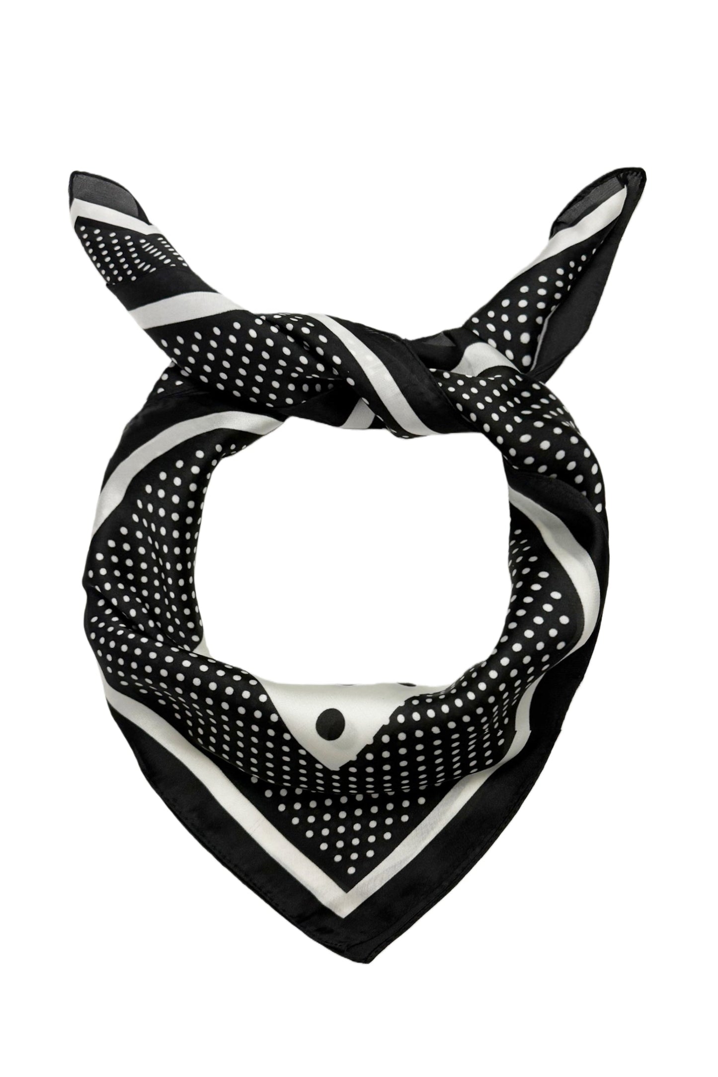 Polka Dot Border Square Neck Scarf