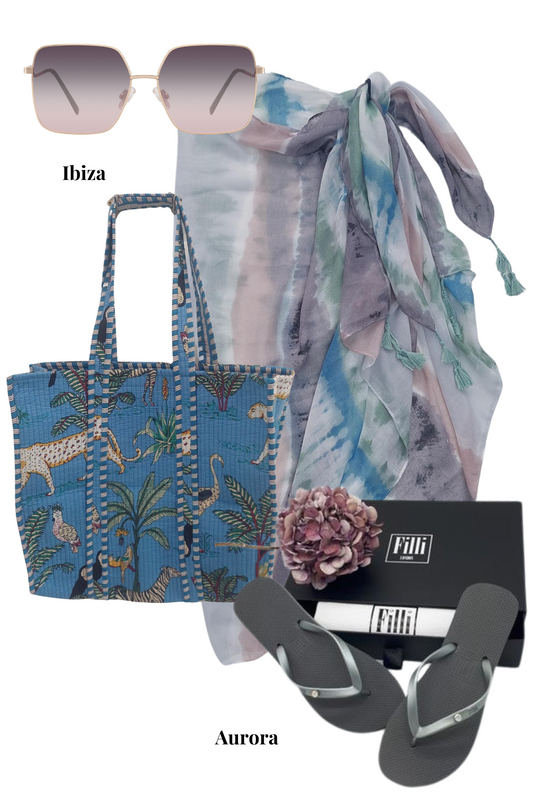 Tie Dye Stripe Tassel Scarf/Sarong In Green - Filli London