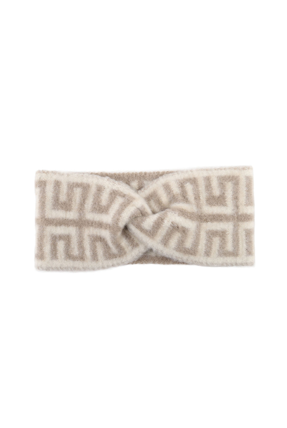 Geo Wool Blend Scarf Gift Set In Beige