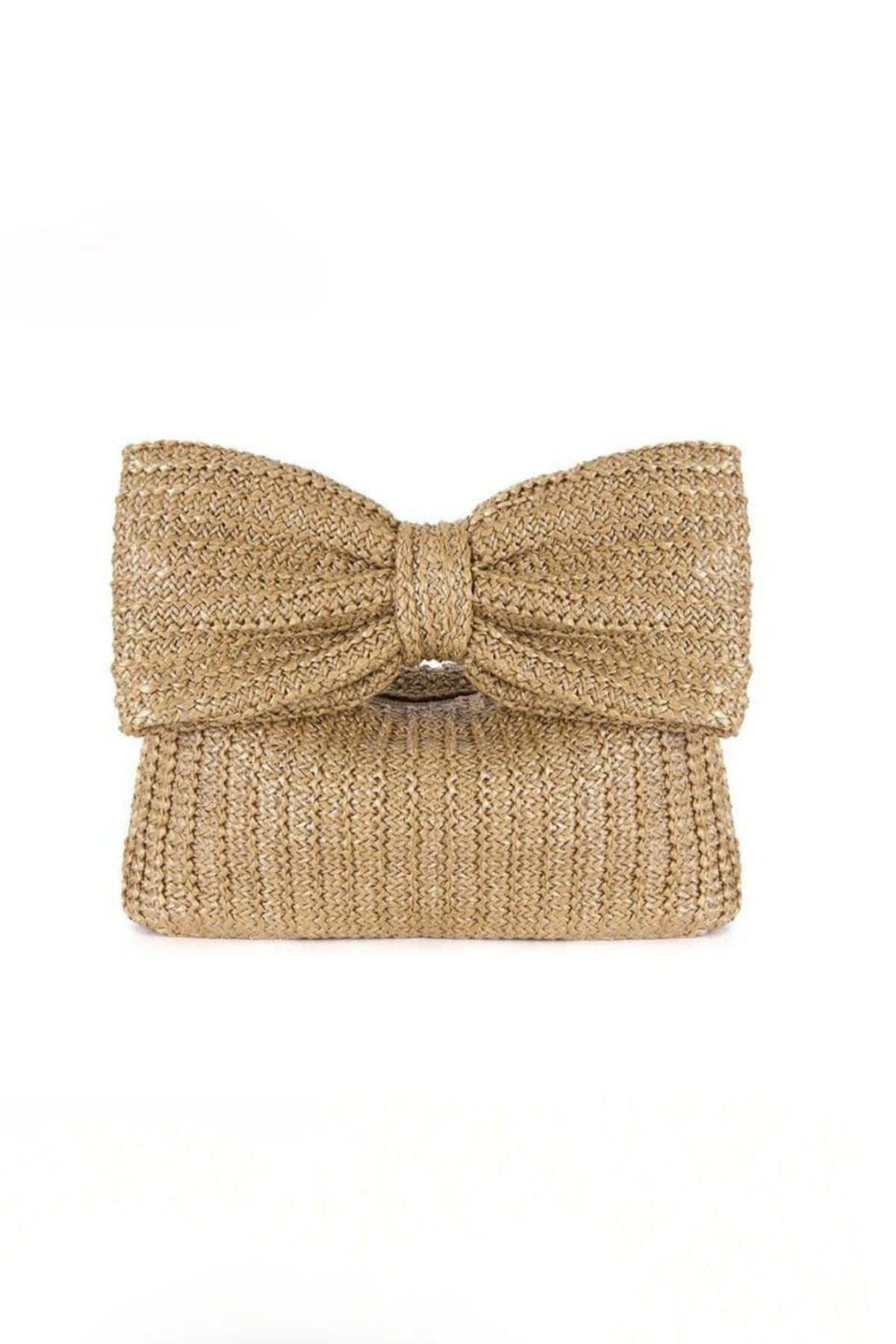 Beach Bow Clutch Bag In Natural