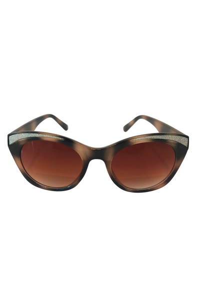 Sparkle Eyebrow Sunglasses in Tortoise - Filli London